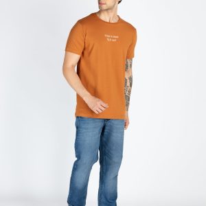 Mens Front & Back Print Round Neck T-Shirt