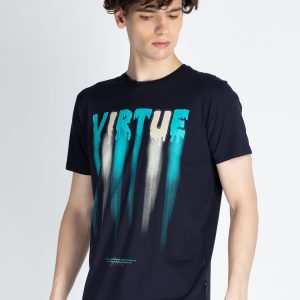 Mens Front Printed Round Neck T-Shirt