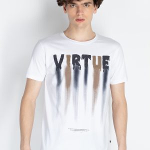 Mens Front Printed Round Neck T-Shirt