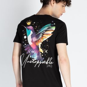 Mens Front & Back Printed Round Neck T-Shirt