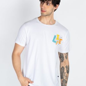 Mens Front & Back Printed Round Neck T-Shirt