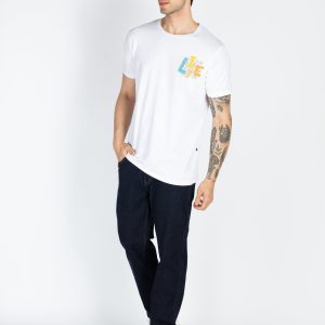 Mens Front & Back Printed Round Neck T-Shirt