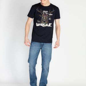 Mens Front Printed Round Neck T-Shirt