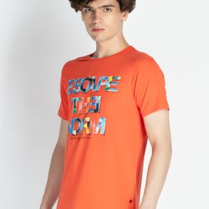 Mens Printed Round Neck T-Shirt