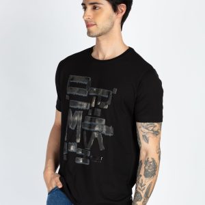 Mens Printed Round Neck T-Shirt