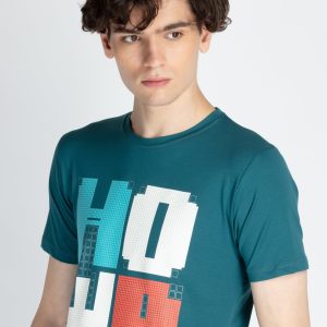 Mens Front Printed Round Neck T-Shirt