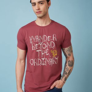 Mens Chest Printed Round Neck Tshirt