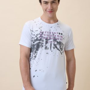 Status Quo Men'S Chest Typography Printed Round Neck Half Sleeves Regular Fit Tshirt