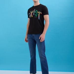Status Quo Men'S Printed Round Neck Half Sleeves Regular Fit Tshirt