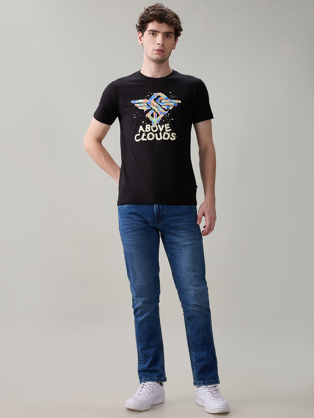 Status Quo Men'S Cotton Half Sleeves T-Shirt With Bold Graphic & Typography Print