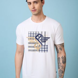 Mens Chest Printed Round Neck Tshirt