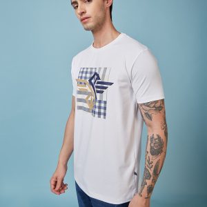 Mens Chest Printed Round Neck Tshirt
