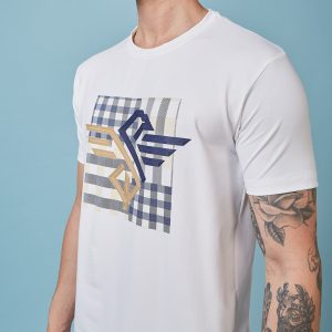 Mens Chest Printed Round Neck Tshirt