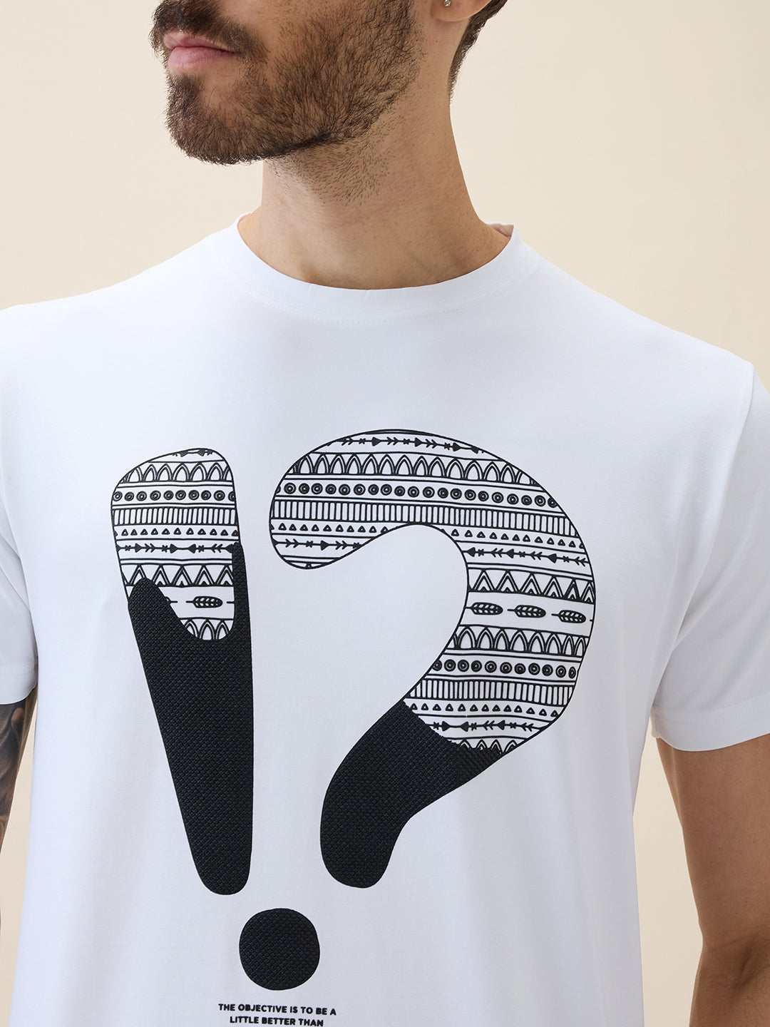 Status Quo Men'S Printed Round Neck Half Sleeves Regular Fit Tshirt