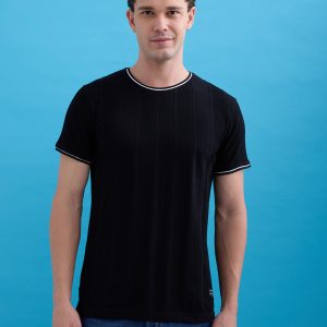Status Quo Men'S Solid Round Neck Half Sleeves Regular Fit Tshirt