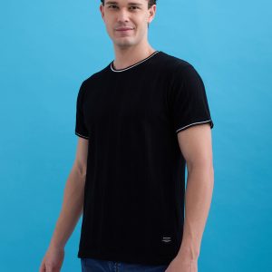 Status Quo Men'S Solid Round Neck Half Sleeves Regular Fit Tshirt