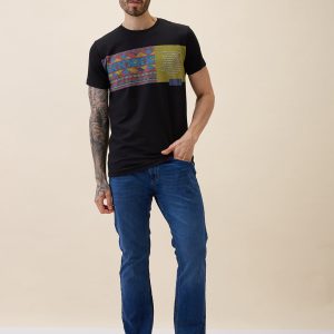 Men'S Printed Round Neck Half Sleeves Regular Fit Tshirt