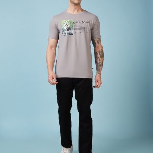 Status Quo Men'S Graphic Printed Round Neck Short Sleeves Regular Fit Tshirt