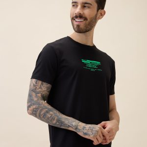 Status Quo Men'S Printed Round Neck Half Sleeves Regular Fit Tshirt