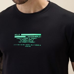 Status Quo Men'S Printed Round Neck Half Sleeves Regular Fit Tshirt