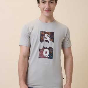 Status Quo Men'S Printed Round Neck Half Sleeves Regular Fit T-Shirt