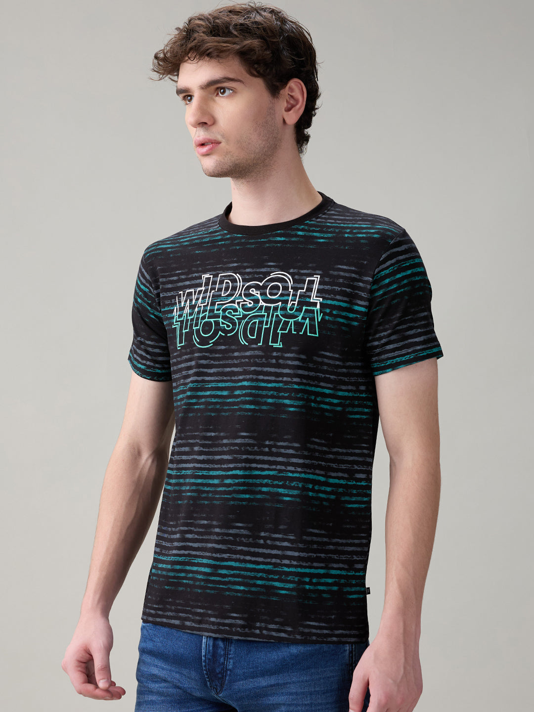 Status Quo Men'S Printed Half Sleeves Round Neck Regular Fit T-Shirt