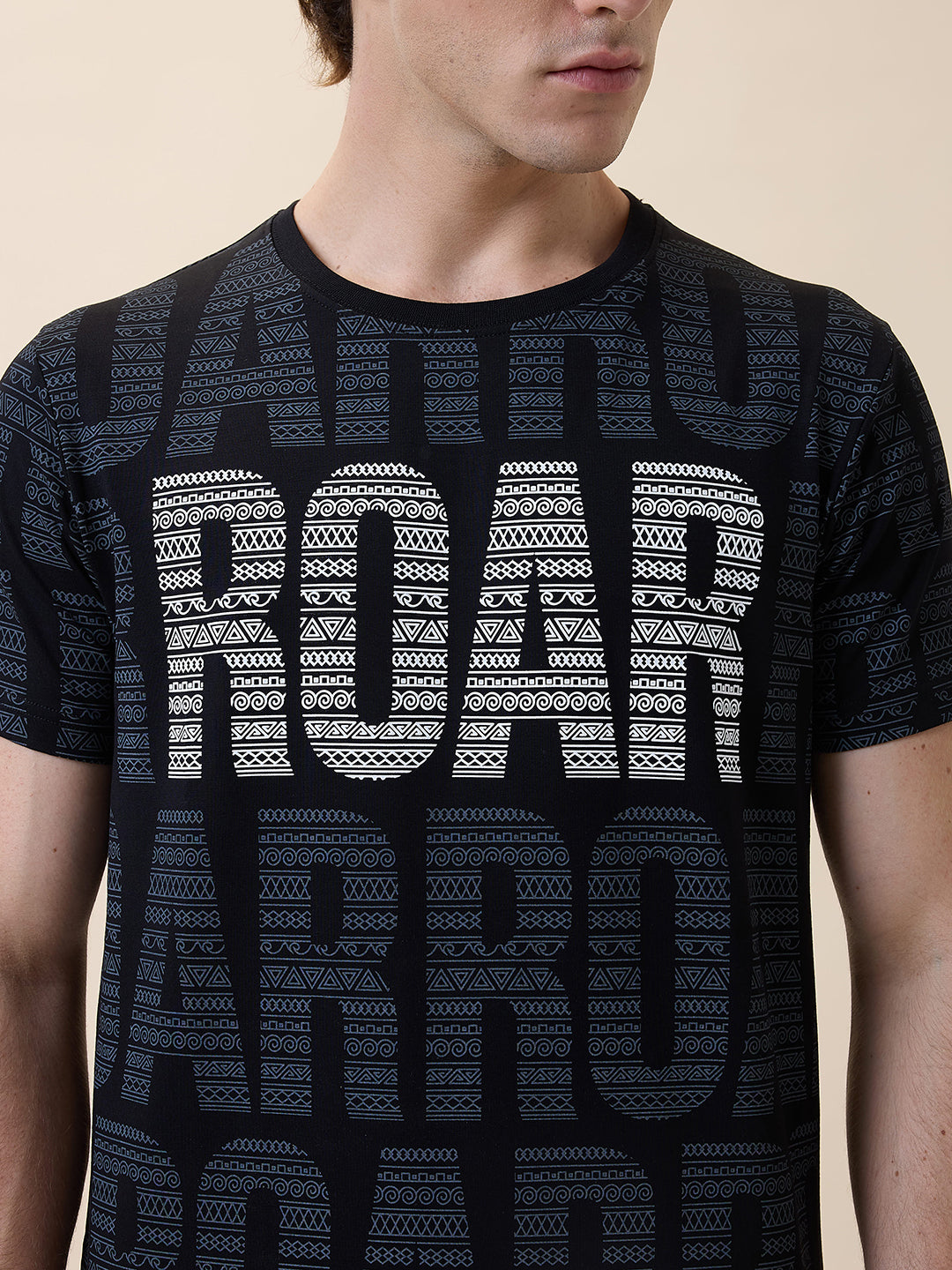 Status Quo Men'S Printed Round Neck Half Sleeves Regular Fit Tshirt