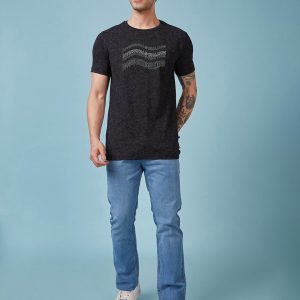 Status Quo Men'S Typography Printed Round Neck Short Sleeves Regular Fit Tshirt
