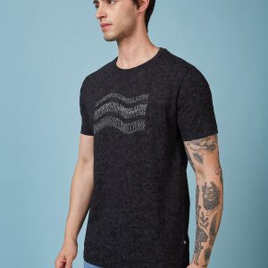 Status Quo Men'S Typography Printed Round Neck Short Sleeves Regular Fit Tshirt