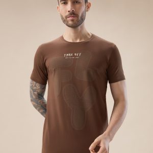 Status Quo Men'S Front Typography Print Half Sleeves Round Neck T-Shirt