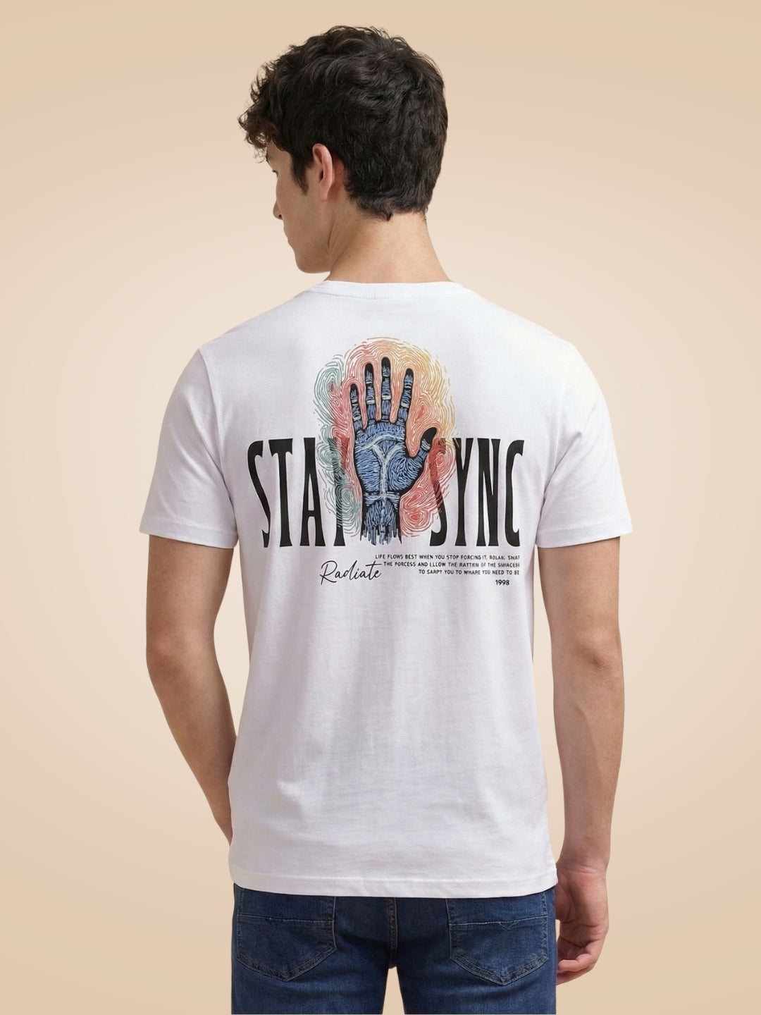 Status Quo Men'S Graphic Typography Print Round Neck Half Sleeves T-Shirt