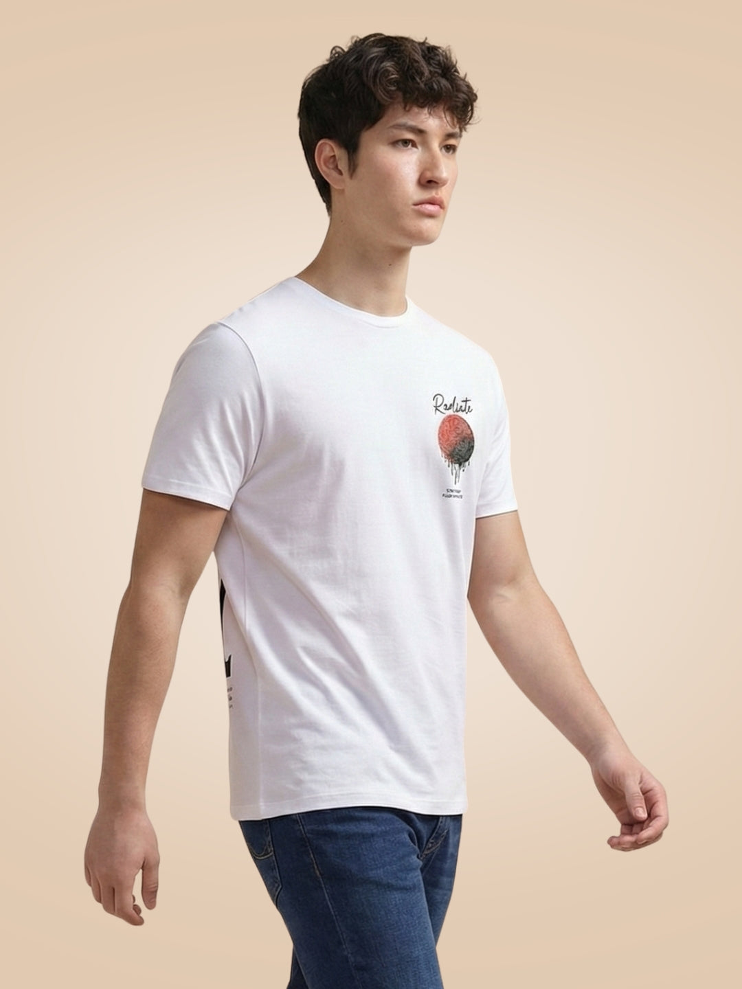 Status Quo Men'S Graphic Typography Print Round Neck Half Sleeves T-Shirt