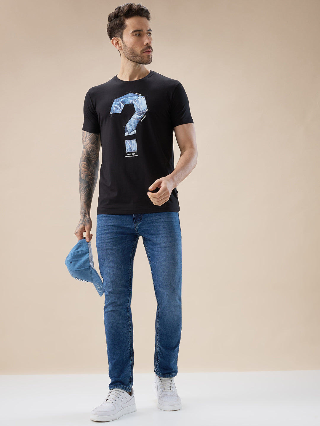 Status Quo Men'S Chest Typography Print Round Neck Half Sleeves T-Shirt