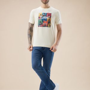 Status Quo Men'S Graphic And Typography Print Round Neck Regular Fit T-Shirt