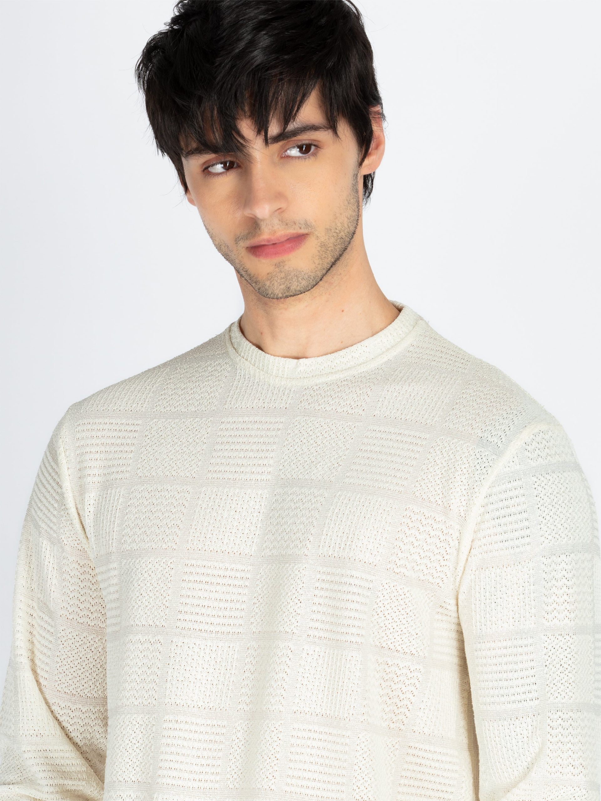 Mens Solid Round Neck Full Sleeve T-Shirt