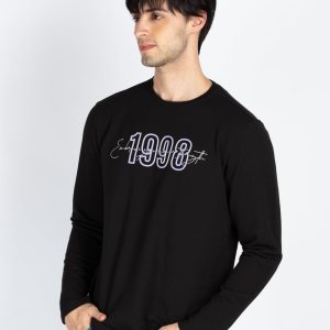 Mens Printed Round Neck Full Sleeve T-Shirt