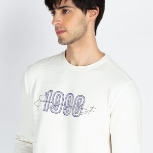 Mens Printed Round Neck Full Sleeve T-Shirt