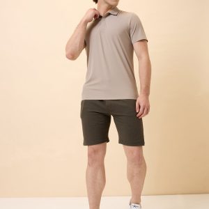 Status Quo Mens Solid Regular Fit Drawstring Shorts