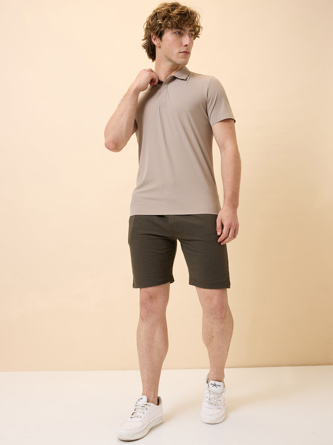 Status Quo Mens Solid Regular Fit Drawstring Shorts