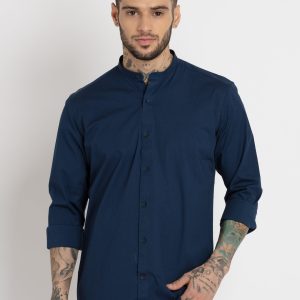 Status Quo Mens Checkered Cotton Slim Fit Shirt