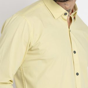Status Quo Mens Solid Cotton Slim Fit Shirt