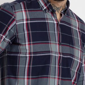 Status Quo Mens Checkered Cotton Slim Fit Shirt