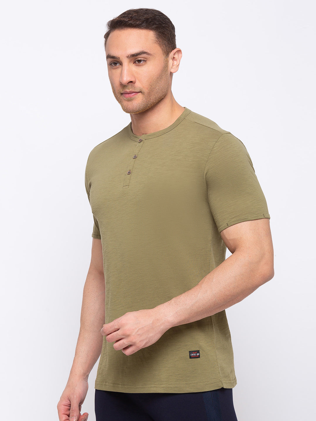 Status Quo Mens Solid V-Neck T-Shirt