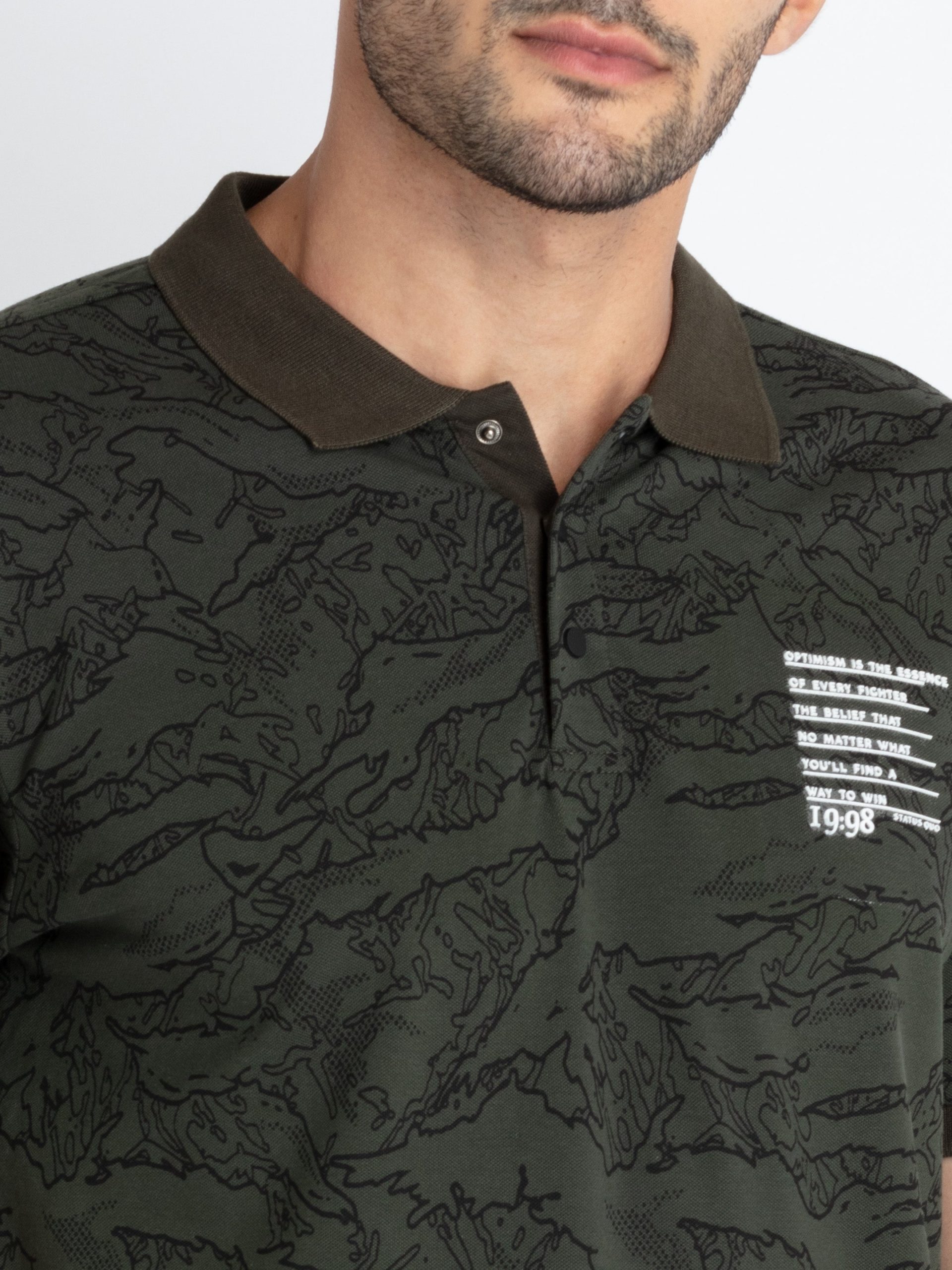 Mens All Over Printed Polo T-Shirt