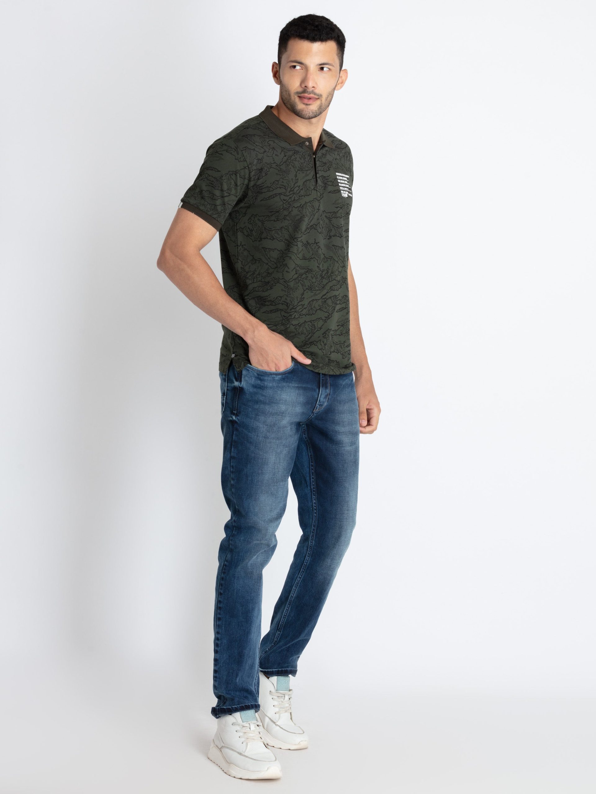 Mens All Over Printed Polo T-Shirt