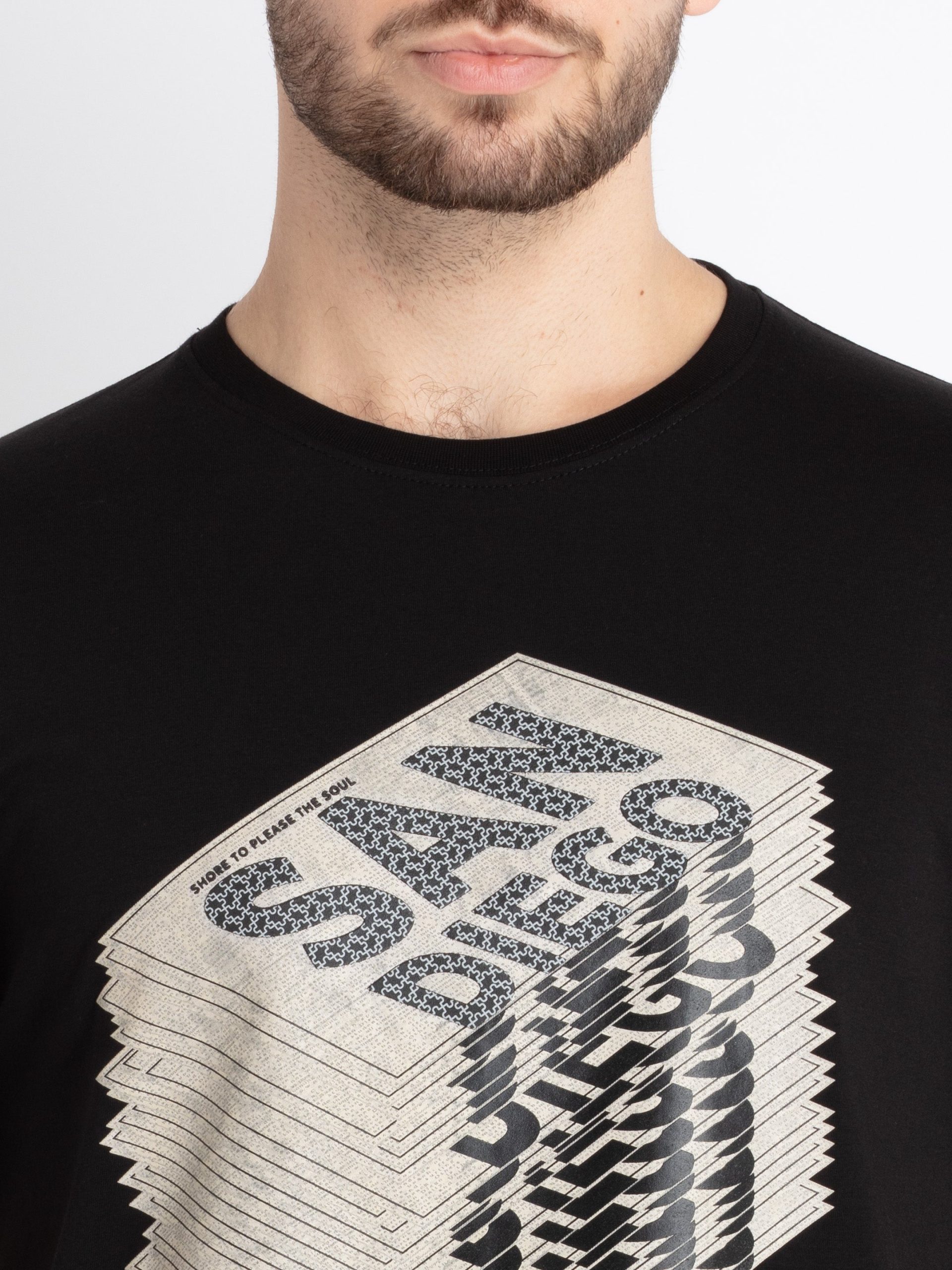 Mens Printed Round Neck T-Shirt