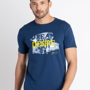 Mens Printed Round Neck T-Shirt