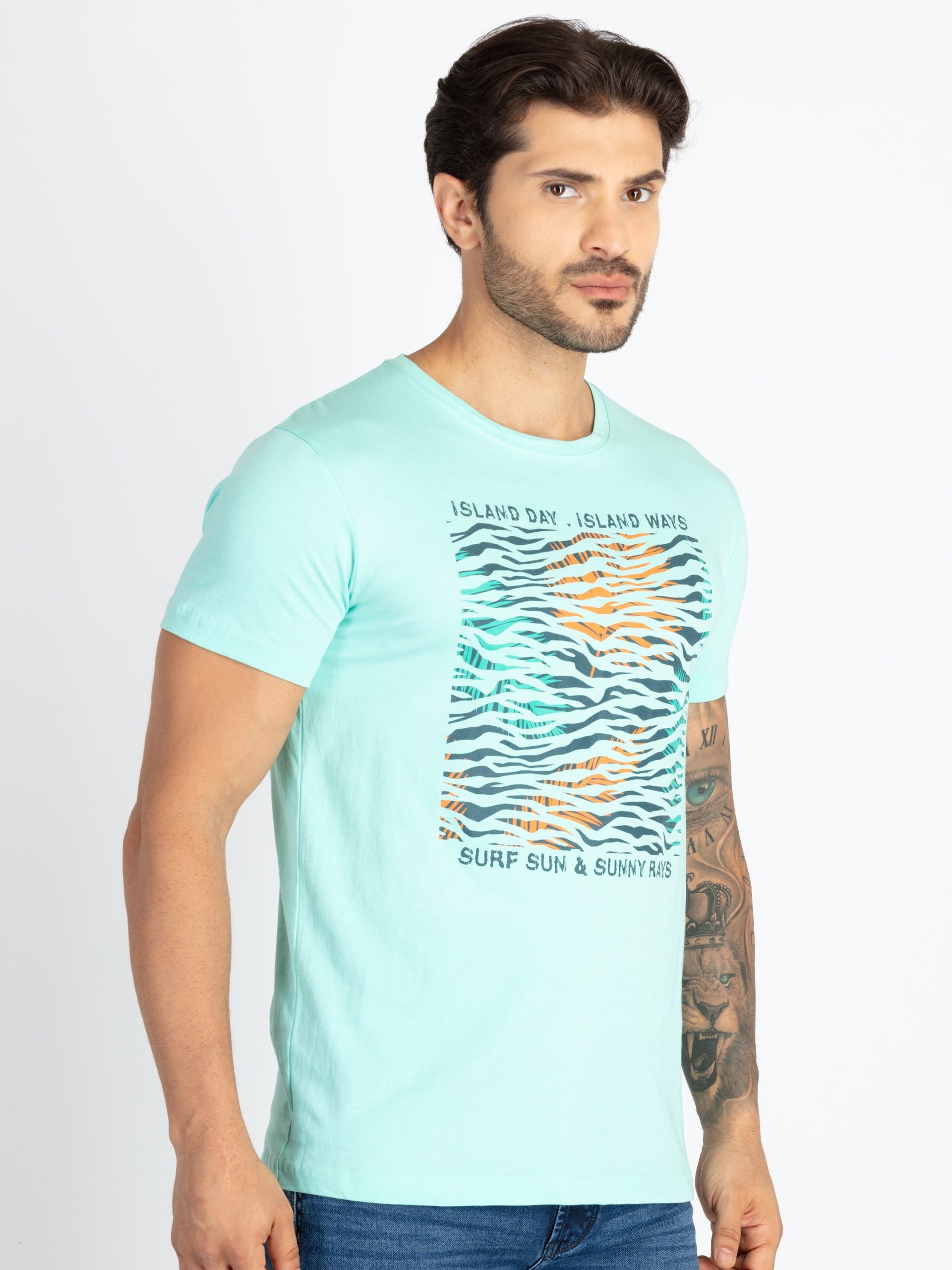 Mens Printed Round Neck T-Shirt