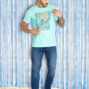 Mens Printed Round Neck T-Shirt