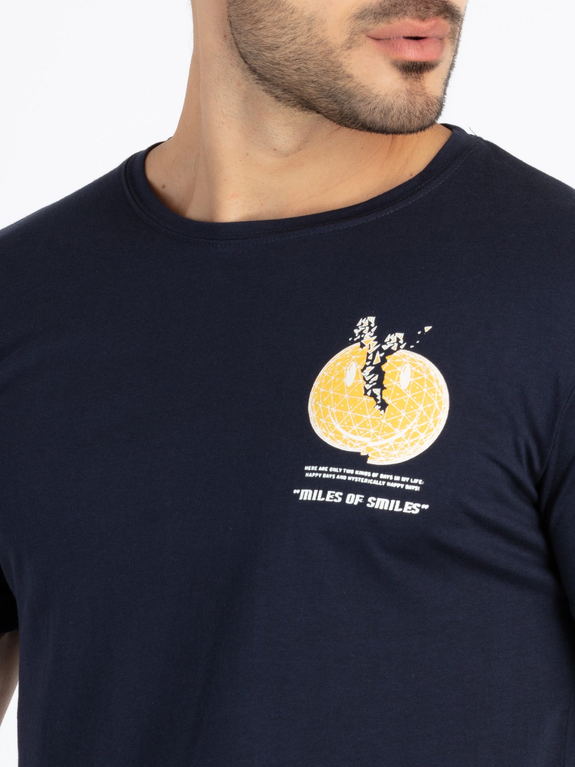 Mens Front & Back Printed Round Neck T-Shirt